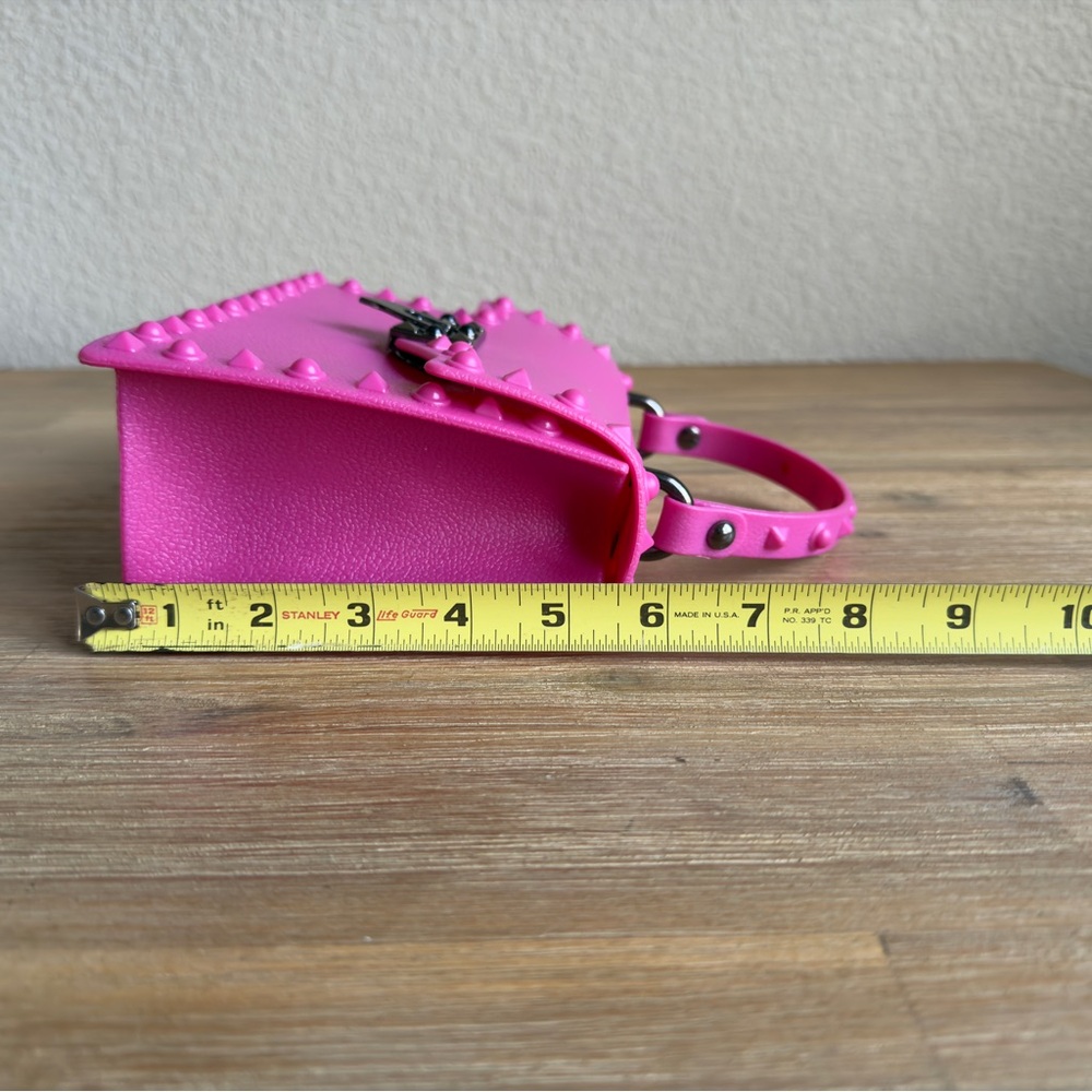 Vibrant Pink Mini Bag with Studded Accents - Picture 10 of 10